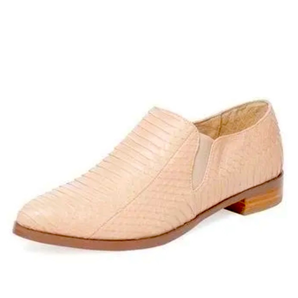 MAIDEN LANE Lex Slip-On Snakeskin Shoe / Bootie in Blush Pink sz 7 EUC